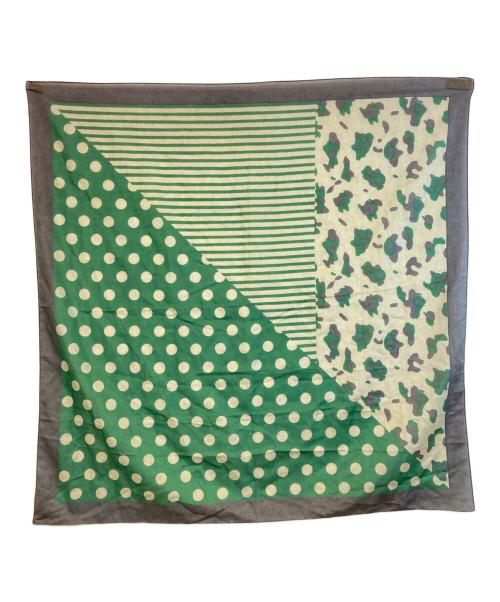 AK+1（エーケーワン）AK+1 (エーケーワン) シルク混スカーフ グリーンの古着・服飾アイテム