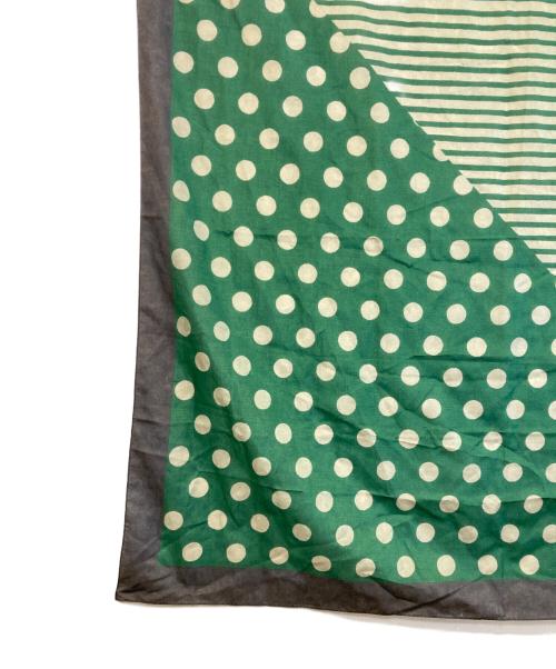 AK+1（エーケーワン）AK+1 (エーケーワン) シルク混スカーフ グリーンの古着・服飾アイテム