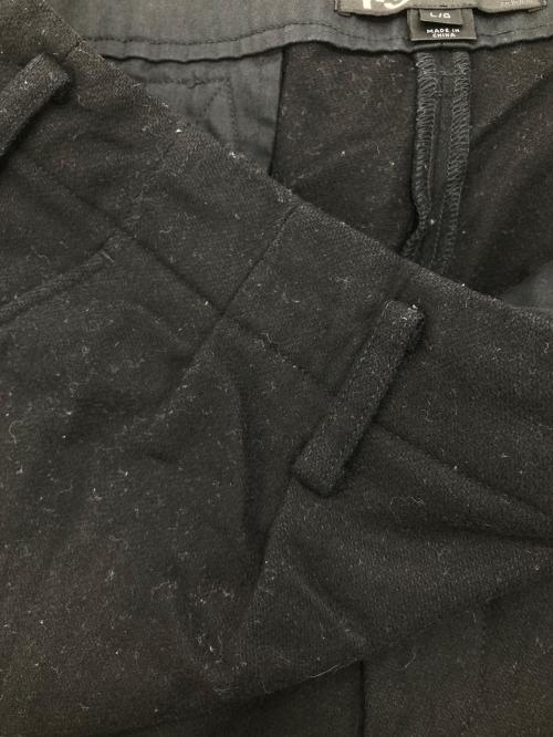 Y-3（ワイスリー）Y-3 (ワイスリー) WOOL WIDE RIB PANTS ブラック サイズ:Lの古着・服飾アイテム