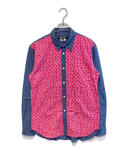 COMME des GARCONS HOMME DEUX（コムデギャルソン オム ドゥ）COMME des GARCONS HOMME DEUX (コムデギャルソン オム ドゥ) シャツ ピンク×ネイビー サイズ:Mの古着・服飾アイテム