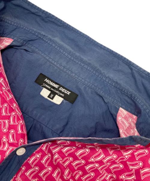 COMME des GARCONS HOMME DEUX（コムデギャルソン オム ドゥ）COMME des GARCONS HOMME DEUX (コムデギャルソン オム ドゥ) シャツ ピンク×ネイビー サイズ:Mの古着・服飾アイテム
