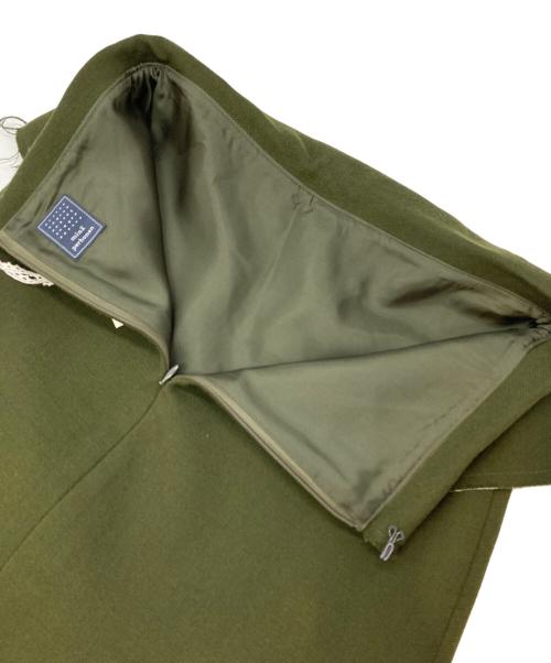 mina perhonen（ミナ ペルホネン）mina perhonen (ミナ ペルホネン) 裁断ウールスカート グリーン サイズ:38の古着・服飾アイテム