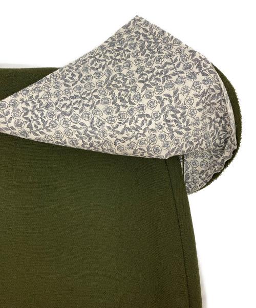 mina perhonen（ミナ ペルホネン）mina perhonen (ミナ ペルホネン) 裁断ウールスカート グリーン サイズ:38の古着・服飾アイテム