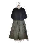 MARGARET HOWELLマーガレットハウエル）の古着「コットンシルクポプリンドッキングワンピース」｜ブラック