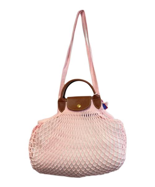 LONGCHAMP（ロンシャン）LONGCHAMP (ロンシャン) FILT (フィルト) Le Pliage Filet ピンクの古着・服飾アイテム