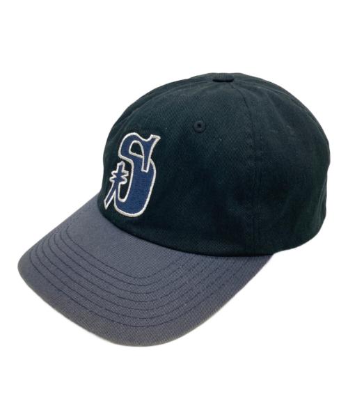 stussy（ステューシー）stussy (ステューシー) vintage s low pro capキャップ ブラック×ネイビーの古着・服飾アイテム