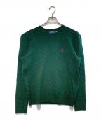 POLO RALPH LAURENポロ・ラルフローレン）の古着「カシミヤ混ケーブルニット」｜グリーン