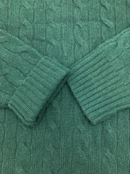 POLO RALPH LAUREN（ポロ・ラルフローレン）POLO RALPH LAUREN (ポロ・ラルフローレン) カシミヤ混ケーブルニット グリーン サイズ:Mの古着・服飾アイテム