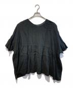 journal standard luxeジャーナルスタンダード ラックス）の古着「60リネンギャザープルシャツブラウス」｜ブラック