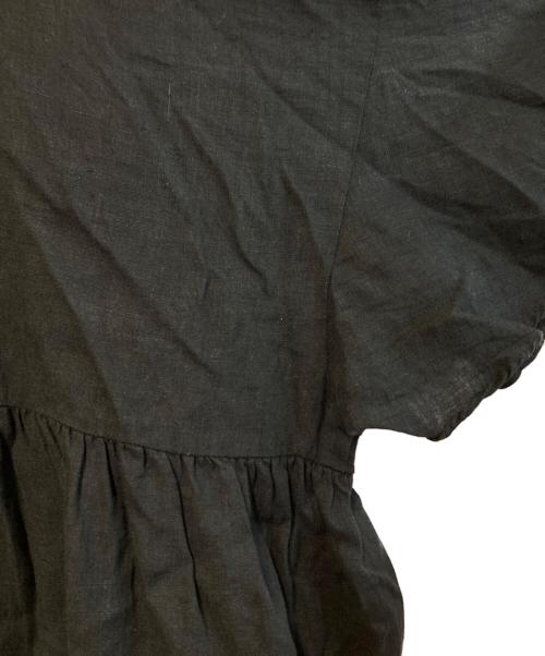 journal standard luxe（ジャーナルスタンダード ラックス）journal standard luxe (ジャーナルスタンダード ラックス) 60リネンギャザープルシャツブラウス ブラック サイズ:FREEの古着・服飾アイテム