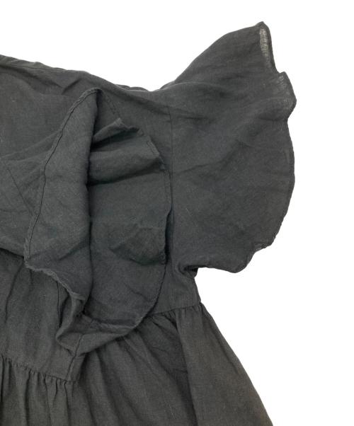 journal standard luxe（ジャーナルスタンダード ラックス）journal standard luxe (ジャーナルスタンダード ラックス) 60リネンギャザープルシャツブラウス ブラック サイズ:FREEの古着・服飾アイテム