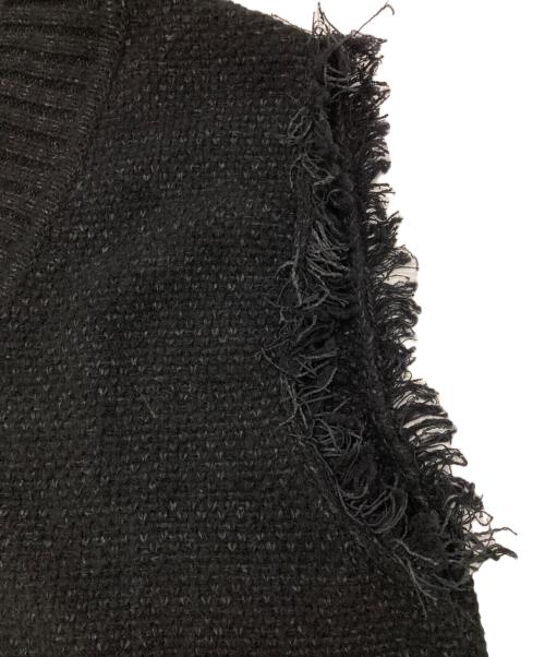 ADAWAS（アダワス）ADAWAS (アダワス) ツイードニットベスト ブラック サイズ:Freeの古着・服飾アイテム
