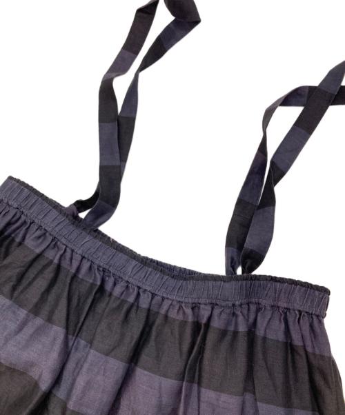 journal standard luxe（ジャーナルスタンダード ラックス）journal standard luxe (ジャーナルスタンダード ラックス) リネンBigボーダーギャザースカート ネイビー×ブラック サイズ:FREEの古着・服飾アイテム