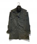 yoshiokubo GROUNDFLOORヨシクボ グラウンドフロアー）の古着「変形スタンドカラーコート」｜ブラック