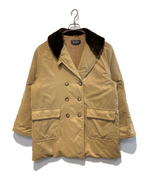Max Mara WEEK END LINE（マックスマーラ ウイークエンドライン）Max Mara WEEK END LINE (マックスマーラ ウイークエンドライン) 襟ボア中綿ダブルコート ベージュ サイズ:42の古着・服飾アイテム