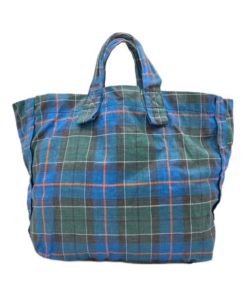 tricot COMME des GARCONS（トリココムデギャルソン）tricot COMME des GARCONS (トリココムデギャルソン) Linen Check Tote Bag ブルーの古着・服飾アイテム