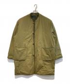 ARMY TWILLアーミーツイル）の古着「ノーカラーミリタリーリバーシブルコート」｜オリーブ