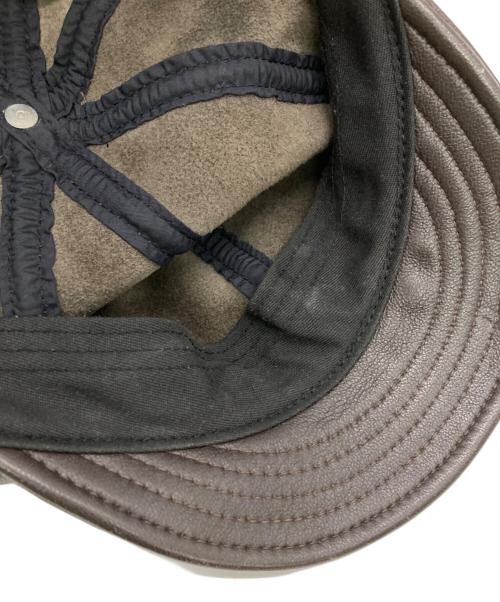 NEW YORK HAT（ニューヨークハット）NEW YORK HAT (ニューヨークハット) レザーキャスケット ブラウン サイズ:Lの古着・服飾アイテム