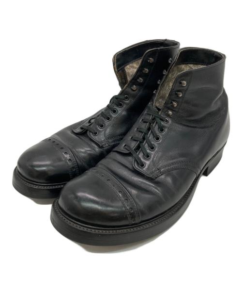 Sears（シアーズ）Sears (シアーズ) レザーキャップトゥブーツ ブラック サイズ:8 1/2の古着・服飾アイテム