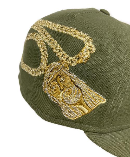 New Era（ニューエラ）New Era (ニューエラ) SUPREME (シュプリーム) Jesus Piece S Logo グリーン サイズ:7 1/2（59.6cm）の古着・服飾アイテム