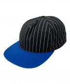 SUPREMEシュプリーム）の古着「Pinstripe Back Arc 5 Panel Hat」｜ブルー×ブラック