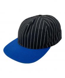 SUPREME（シュプリーム）の古着「Pinstripe Back Arc 5 Panel Hat」｜ブルー×ブラック
