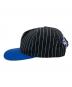 SUPREME (シュプリーム) Pinstripe Back Arc 5 Panel Hat ブルー×ブラック：5000円