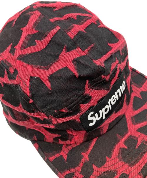 SUPREME（シュプリーム）SUPREME (シュプリーム) Thorn Camp Cap レッド×ブラックの古着・服飾アイテム