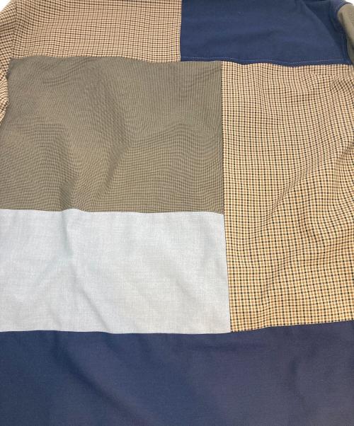 rebear by johnbull（リベアバイジョンブル）rebear by johnbull (リベアバイジョンブル) パッチワークテーラードジャケット カーキ×グレー サイズ:Lの古着・服飾アイテム