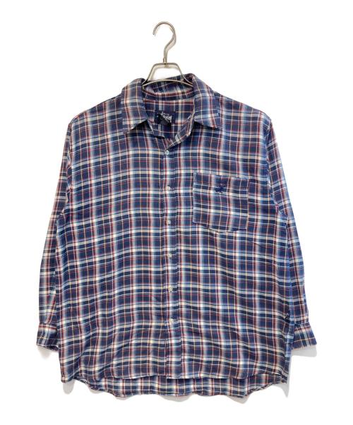 stussy（ステューシー）stussy (ステューシー) ［古着］コットンチェックシャツ ネイビー サイズ:Lの古着・服飾アイテム
