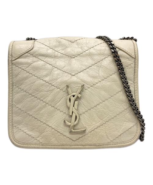 Saint Laurent Paris（サンローランパリ）Saint Laurent Paris (サンローランパリ) NIKIチェーンウォレットショルダーバッグ ホワイトの古着・服飾アイテム