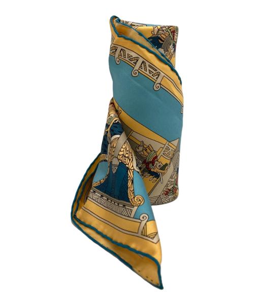 HERMES（エルメス）HERMES (エルメス) カレ90 ブルー×イエロー サイズ:90×90の古着・服飾アイテム