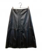 Demi-Luxe Beamsデミルクス ビームス）の古着「フェイクレザー フレアスカート」｜ブラック