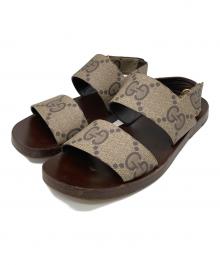 GUCCI（グッチ）の古着「ダブルGストラップサンダル」｜ブラウン