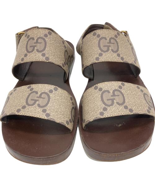 GUCCI（グッチ）GUCCI (グッチ) ダブルGストラップサンダル ブラウン サイズ:7の古着・服飾アイテム