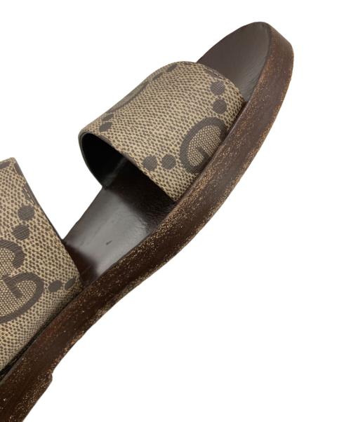 GUCCI（グッチ）GUCCI (グッチ) ダブルGストラップサンダル ブラウン サイズ:7の古着・服飾アイテム