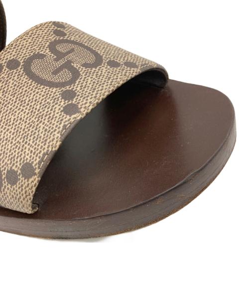 GUCCI（グッチ）GUCCI (グッチ) ダブルGストラップサンダル ブラウン サイズ:7の古着・服飾アイテム