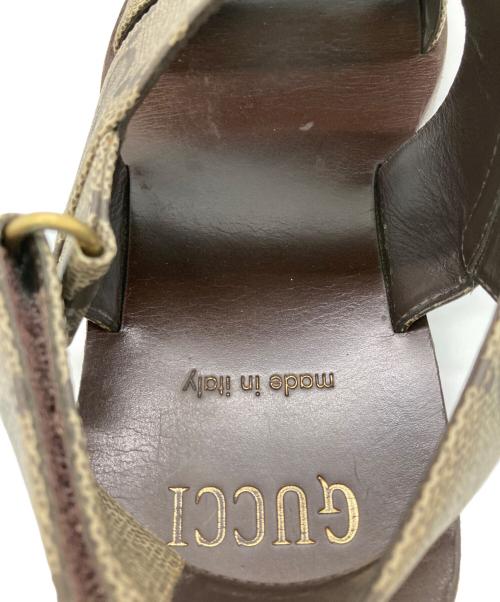 GUCCI（グッチ）GUCCI (グッチ) ダブルGストラップサンダル ブラウン サイズ:7の古着・服飾アイテム