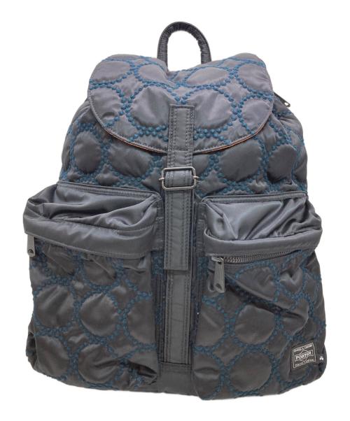 PORTER（ポーター）PORTER (ポーター) mina perhonen (ミナ ペルホネン) tambourine RUCK SACK ネイビーの古着・服飾アイテム