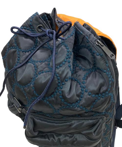 PORTER（ポーター）PORTER (ポーター) mina perhonen (ミナ ペルホネン) tambourine RUCK SACK ネイビーの古着・服飾アイテム