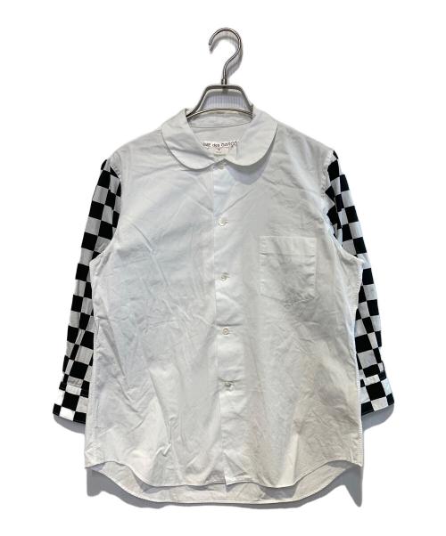 COMME des GARCONS（コムデギャルソン）COMME des GARCONS (コムデギャルソン) 丸襟L/Sシャツ ホワイト×ブラック サイズ:MMの古着・服飾アイテム
