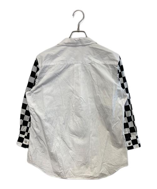 COMME des GARCONS（コムデギャルソン）COMME des GARCONS (コムデギャルソン) 丸襟L/Sシャツ ホワイト×ブラック サイズ:MMの古着・服飾アイテム