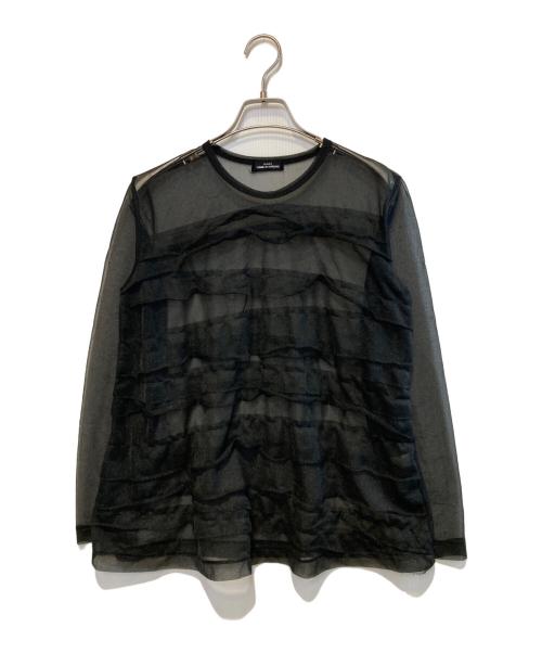 tricot COMME des GARCONS（トリココムデギャルソン）tricot COMME des GARCONS (トリココムデギャルソン) フリルシアーブラウス ブラック サイズ:不明の古着・服飾アイテム