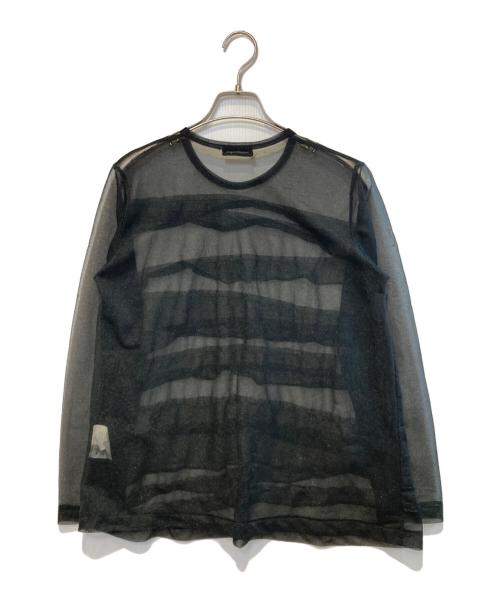 tricot COMME des GARCONS（トリココムデギャルソン）tricot COMME des GARCONS (トリココムデギャルソン) フリルシアーブラウス ブラック サイズ:不明の古着・服飾アイテム