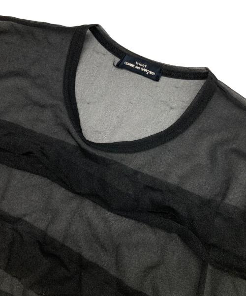 tricot COMME des GARCONS（トリココムデギャルソン）tricot COMME des GARCONS (トリココムデギャルソン) フリルシアーブラウス ブラック サイズ:不明の古着・服飾アイテム