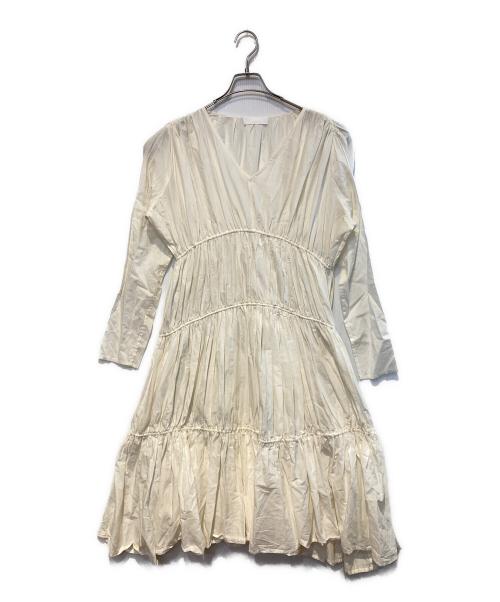 merlette（マーレット）merlette (マーレット) オフェーリア ワンピース ティアード ホワイト サイズ:XSの古着・服飾アイテム