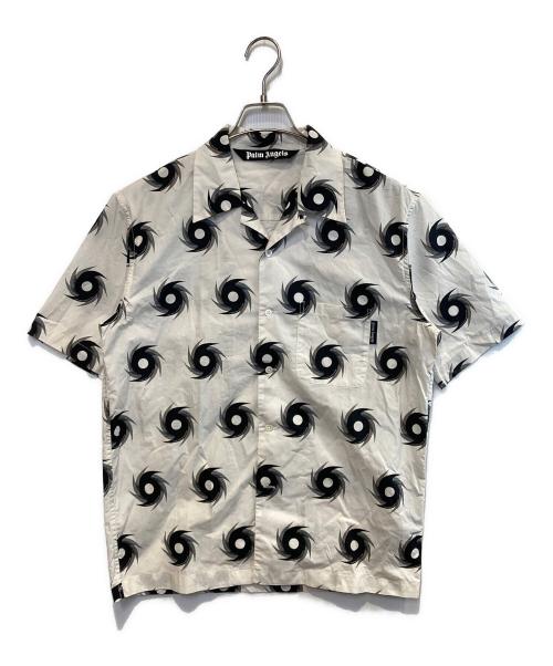 Palm Angels（パーム エンジェルス）Palm Angels (パーム エンジェルス) HURRICANE BOWLING SHIRT ホワイト×ブラック サイズ:48の古着・服飾アイテム