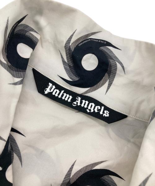 Palm Angels（パーム エンジェルス）Palm Angels (パーム エンジェルス) HURRICANE BOWLING SHIRT ホワイト×ブラック サイズ:48の古着・服飾アイテム