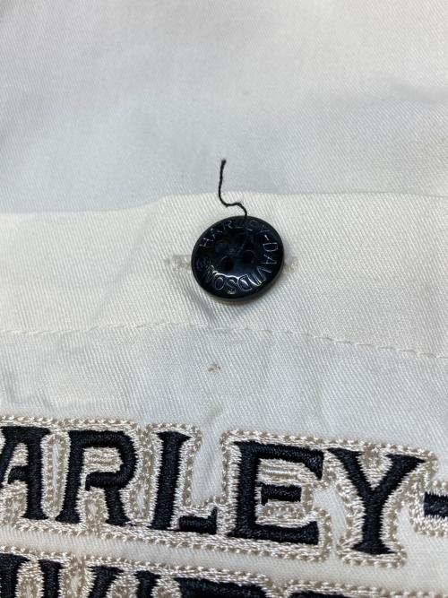 HARLEY-DAVIDSON（ハーレーダビッドソン）HARLEY-DAVIDSON (ハーレーダビッドソン) ワークシャツ ホワイト×ブラック サイズ:XLの古着・服飾アイテム