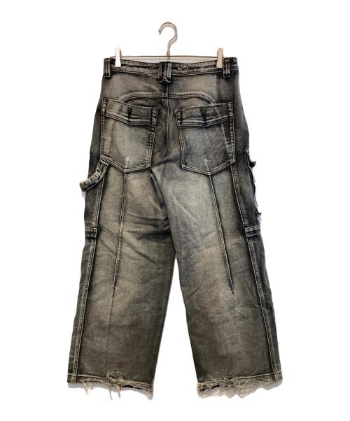 Jaded London（ジェイデッドロンドン）Jaded London (ジェイデッドロンドン) Washed Black Apex Denim Cargos ブラック サイズ:30の古着・服飾アイテム